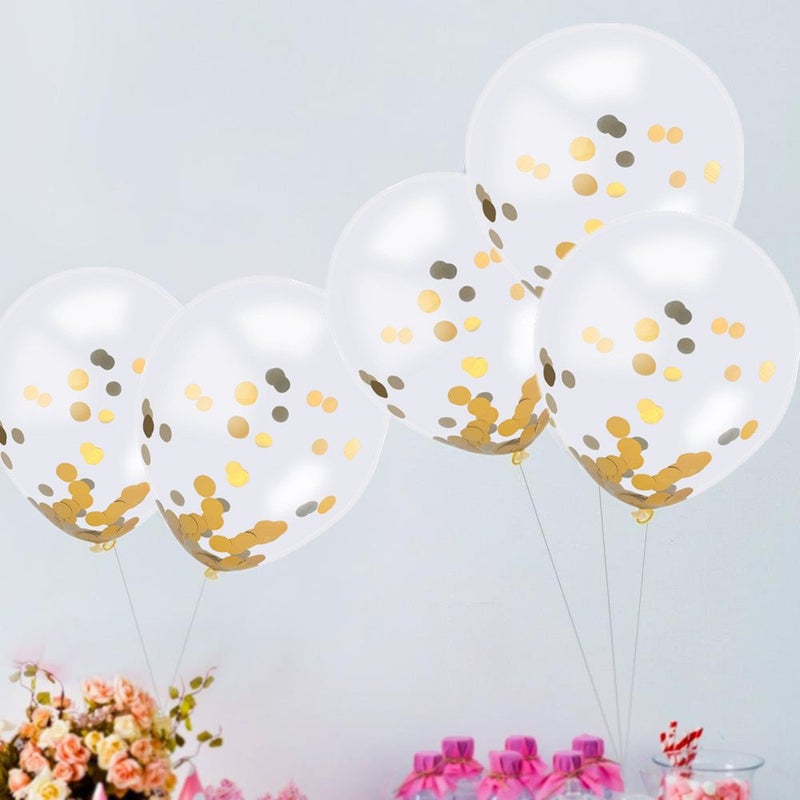 SINKSONS Gold Confetti Balloons 20 Pieces, 12 Inches Party Balloons With Golden Paper Confetti Dots For Party Decorations Wedding Decorations And Proposal (Gold) - Image 3